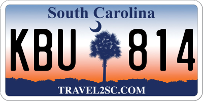 SC license plate KBU814