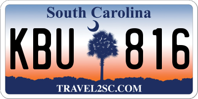 SC license plate KBU816