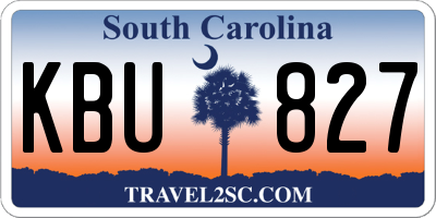 SC license plate KBU827
