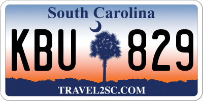SC license plate KBU829