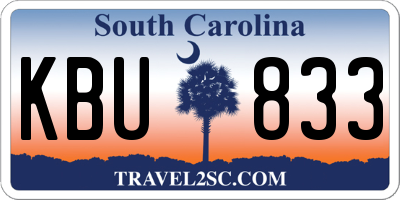 SC license plate KBU833