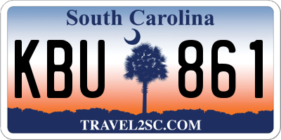 SC license plate KBU861