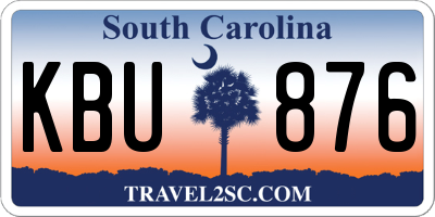 SC license plate KBU876