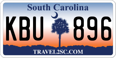 SC license plate KBU896