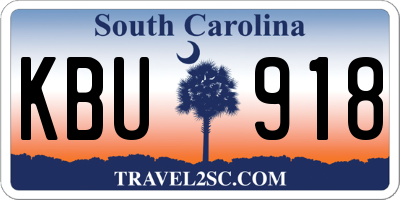 SC license plate KBU918