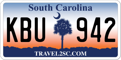 SC license plate KBU942