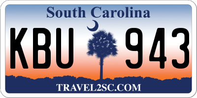 SC license plate KBU943