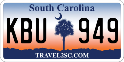 SC license plate KBU949