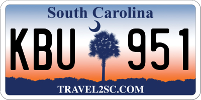 SC license plate KBU951