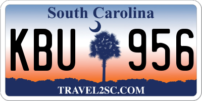 SC license plate KBU956