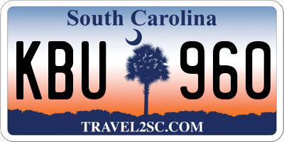 SC license plate KBU960