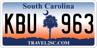 SC license plate KBU963