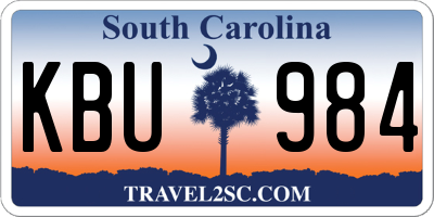 SC license plate KBU984