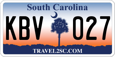 SC license plate KBV027