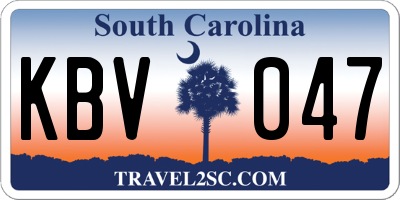 SC license plate KBV047