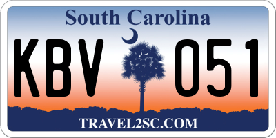 SC license plate KBV051