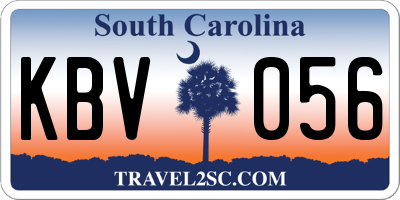 SC license plate KBV056