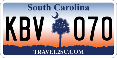 SC license plate KBV070
