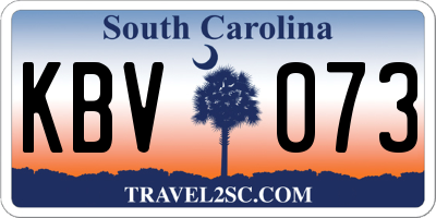 SC license plate KBV073