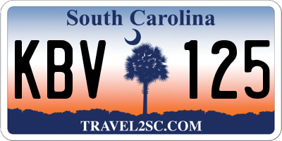 SC license plate KBV125