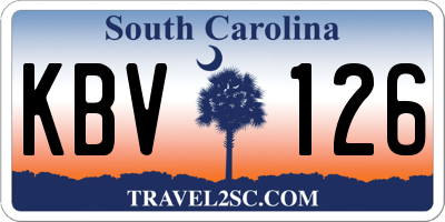 SC license plate KBV126