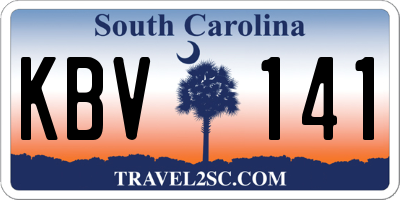 SC license plate KBV141