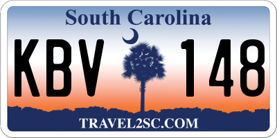 SC license plate KBV148