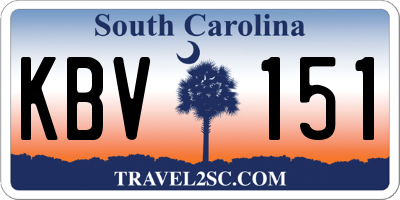 SC license plate KBV151