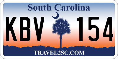 SC license plate KBV154