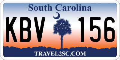 SC license plate KBV156