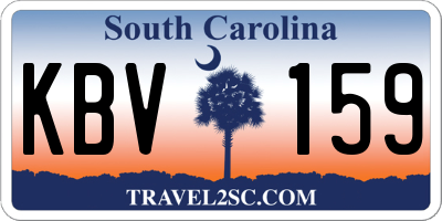 SC license plate KBV159