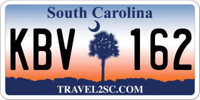 SC license plate KBV162