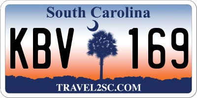 SC license plate KBV169
