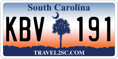 SC license plate KBV191