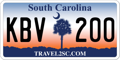 SC license plate KBV200