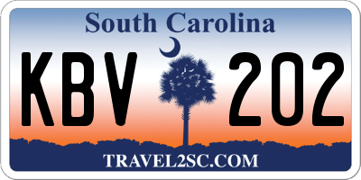 SC license plate KBV202