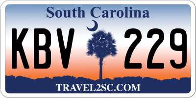 SC license plate KBV229