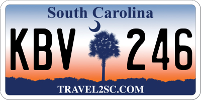 SC license plate KBV246