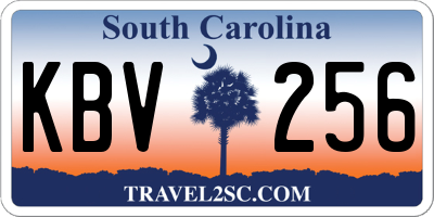 SC license plate KBV256