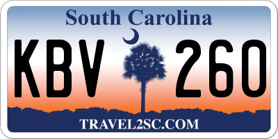 SC license plate KBV260