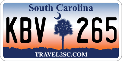 SC license plate KBV265