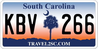 SC license plate KBV266