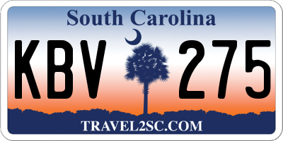SC license plate KBV275