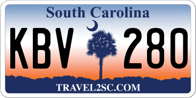 SC license plate KBV280