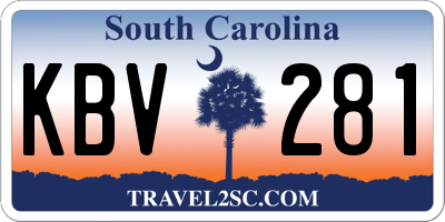 SC license plate KBV281