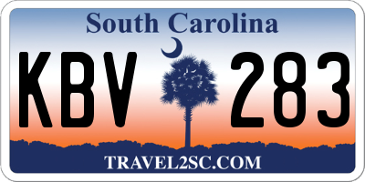 SC license plate KBV283