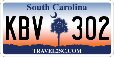 SC license plate KBV302