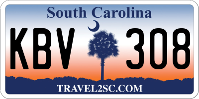 SC license plate KBV308
