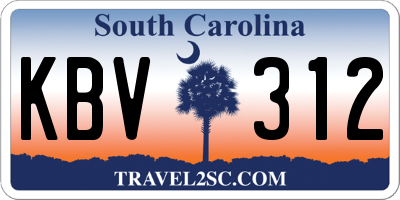 SC license plate KBV312