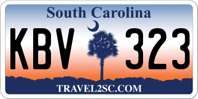 SC license plate KBV323